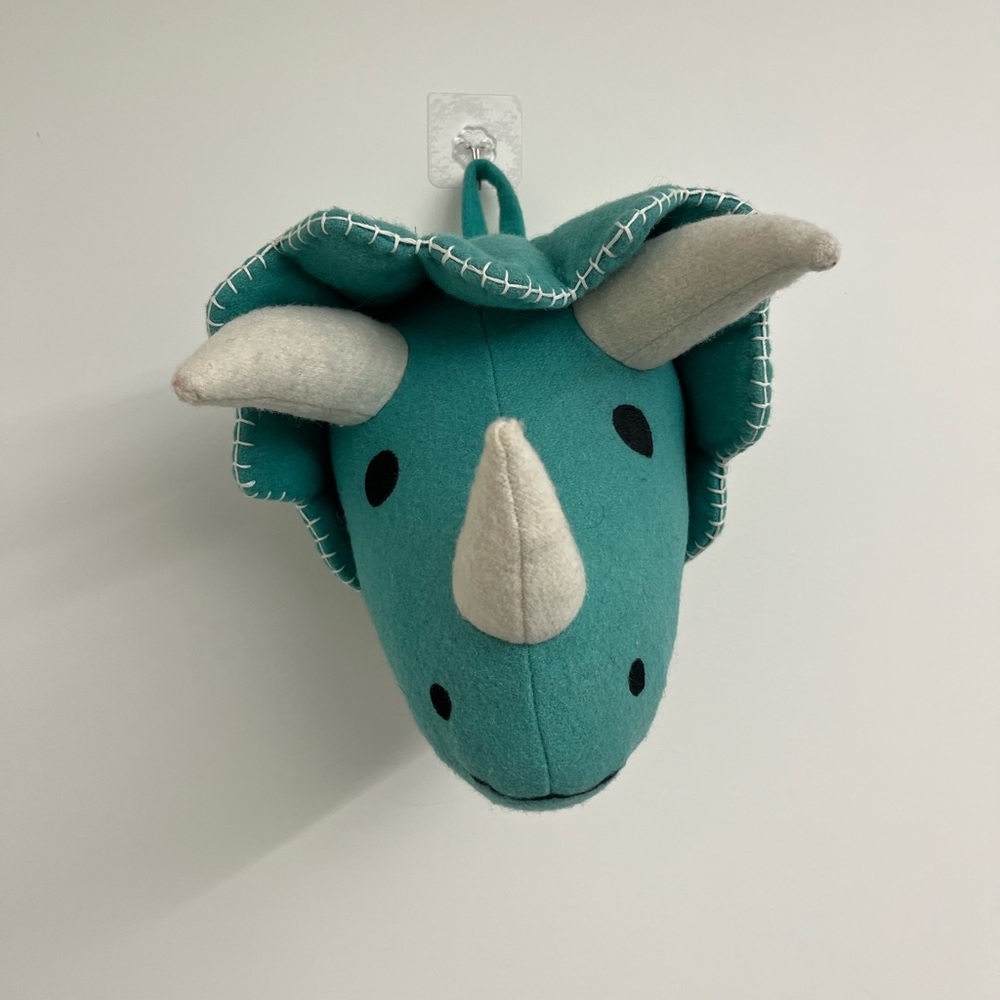 Felt Triceratops Head Wall Mount